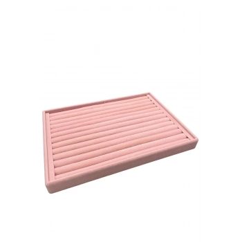 Süet Kumaş Pembe Renk 24/34  Sosisli Yüzük Stand Kutu