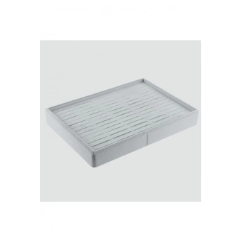 Süet Kumaş Gri Renk 34/24 Cm Batırmalı Çekmeçe Içi Bileklik Kelepçe Tablası