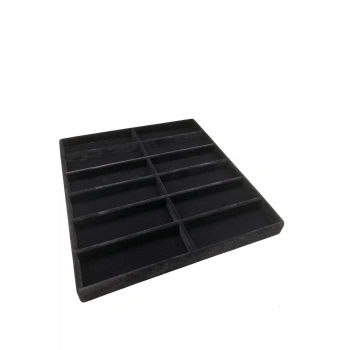 Havana Model Süet Kumaş Siyah Renk 38 cm / 36 cm Gözlük Sergileme Çekmece İçi Stand