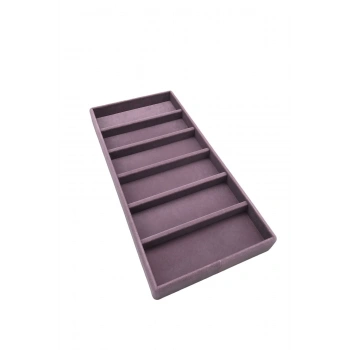 Lefkoşa Model Süet Kumaş Lila Renk 38 cm / 19 cm Gözlük Sergileme Çekmece İçi Stand