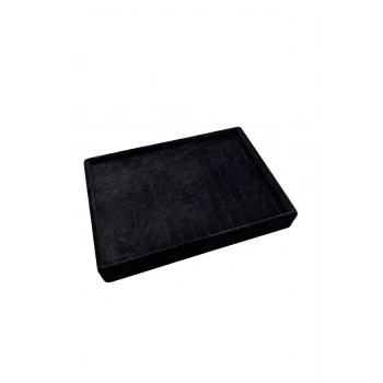 Süet Kumaş Siyah Renk 22/14 cm Batırmalı Yüzük Küpe Tablası