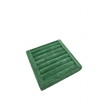 Süet Kumaş Yeşil Renk 15 cm / 15 cm Yüzük Sergileme Standı