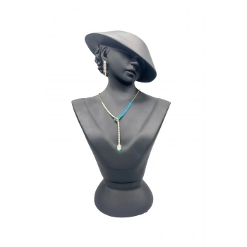 Polyester Malzeme Siyah Renk 45 / 28 cm Takı Sergileme Mankeni