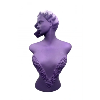 Polyester Malzeme Mor Renk 50 / 28 cm Takı Sergileme Mankeni