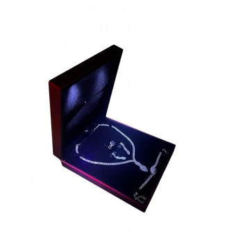 Flok Kırmızı Renk 18x20 Cm Işıklı Set Kutusu