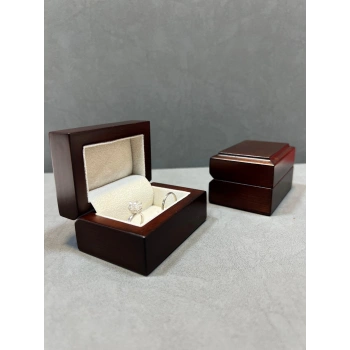 Ahşap Alyans Kutu 8x5 Çift Yüzük Kutusu