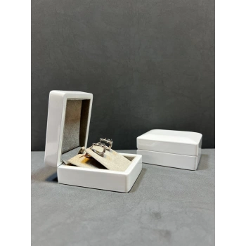 Ahşap Beyaz Renk 6x8 Kolye/Küpe Kutusu