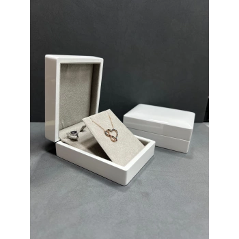 Ahşap Beyaz Renk 9x11 Cm Kolye/Küpe Kutusu