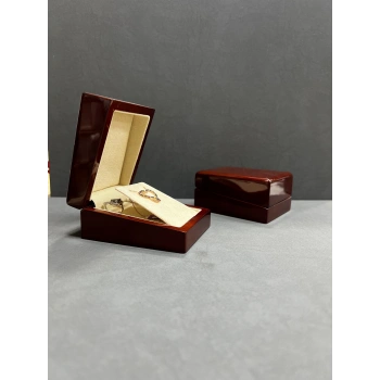 Ahşap Kahve Renk 7x9 Cm Kolye/küpe Kutusu