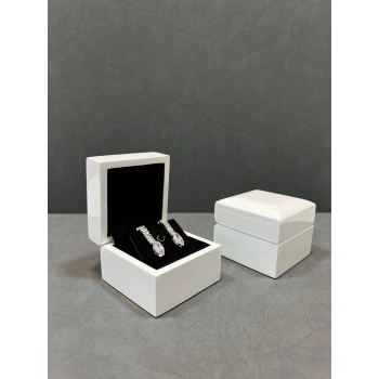 Ahşap Beyaz Renk 5x5 Cm Küpe Kutusu