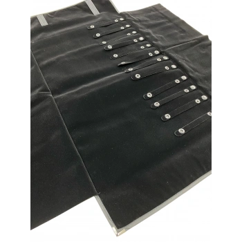 Deri Kumaş Siyah Renk 64x25 Cm Zincir Sergileme Rulosu