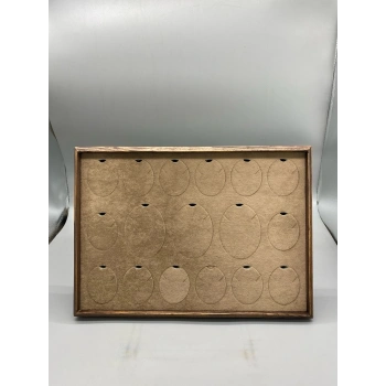 Ahşap El Boyama 24x343 Cm Oval Kesim Pedli Kolye Tablası