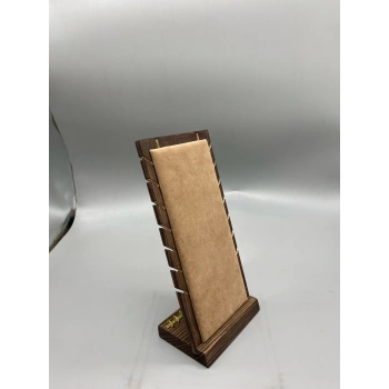 Ahşap El Boyama Çift Renk 12x26 Cm Çoklu Kolye Sergileme Standı