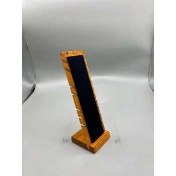 Ahşap El Boyaması Çift Renk 24x8 Cm Çoklu Bileklik Standı