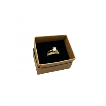 Karton Süngerli Kraft Renk 5/4 cm 60 Adet Yüzük Takı Kutusu