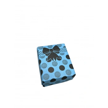 Karton Süngerli Mavi Renk 5/4 cm 60 Adet Yüzük Takı Kutusu