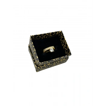 Karton Süngerli Kırcıllı Siyah 5/4 cm 60 Adet Yüzük Takı Kutusu