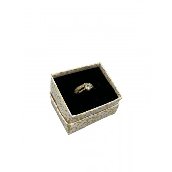 Karton Süngerli Kırcıllı Beyaz 5/4 cm 60 Adet Yüzük Takı Kutusu