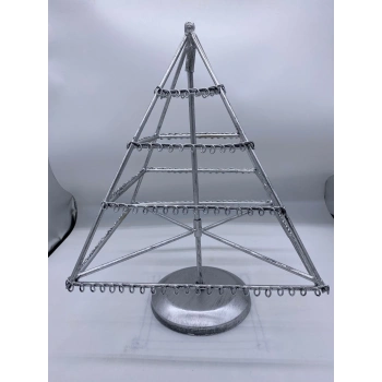 İthal Metal Dönen Gri Renk 26x43Cm Küpe Standı