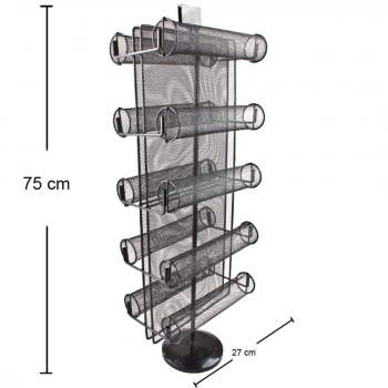 İthal Metal Dönen Syah Renk 75x27 Cm Kelepçe Bileklik Standı