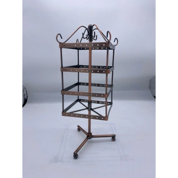 İthal Metal Dönen Bakır Renk 26x11 Cm Küpe Standı