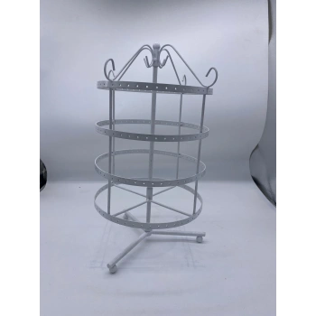 İthal Metal Dönen Beyaz  Renk 35x21 Cm Küpe Standı