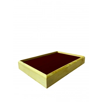 Ahşap El Boyaması Çift Renk 24x34 Batırlı Kelepçe Tablası