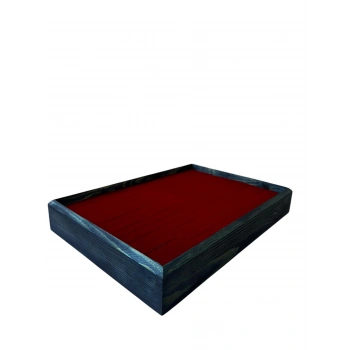 Ahşap El Boyaması Çift Renk 24x34 Batırlı Kelepçe Tablası