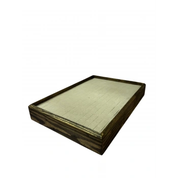 Ahşap El Boyaması Çift Renk 24x34 Batırlı Kelepçe Tablası