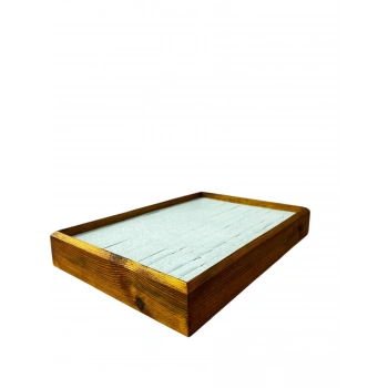 Ahşap El Boyaması Çift Renk 24x34 Batırlı Kelepçe Tablası