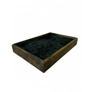 Ahşap El Boyaması Çift Renk 24x34 Batırlı Kelepçe Tablası