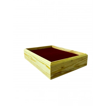 Ahşap El Boyaması Çift Renk 17x24 Cm Batırmalı  Kelepçe Tablası