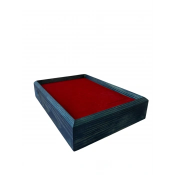 Ahşap El Boyaması Çift Renk 17x24 Cm Batırmalı  Kelepçe Tablası