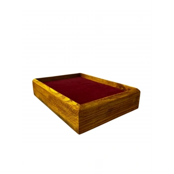 Ahşap El Boyaması Çift Renk 17x24 Cm Batırmalı  Kelepçe Tablası