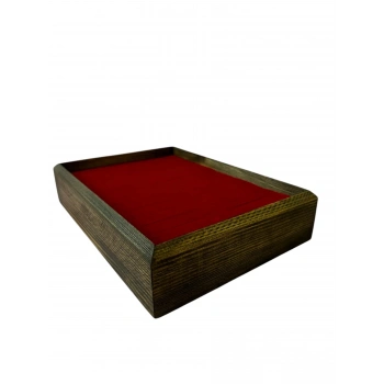 Ahşap El Boyaması Çift Renk 17x24 Cm Batırmalı  Kelepçe Tablası