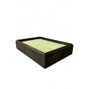 Ahşap El Boyaması Çift Renk 17x24 Cm Batırmalı  Kelepçe Tablası