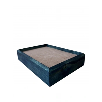 Ahşap El Boyaması Çift Renk 17x24 Cm Batırmalı  Kelepçe Tablası