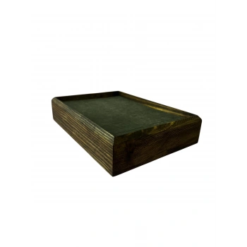 Ahşap El Boyaması Çift Renk 17x24 Cm Batırmalı  Kelepçe Tablası