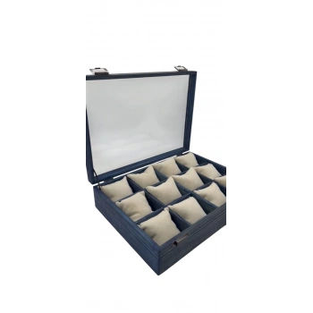 Ahşap El Boyaması Çift Renk 24x34 Cm Cam Kapak Yastıklı Stand