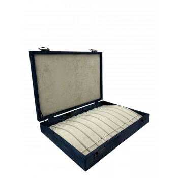 Ahşap El Boyaması Çift Renk 24x34 Cm Deri  Kapak Bileklik Standı