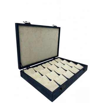 Ahşap El Boyaması Çift Renk 24x34 Cm Deri  Kapak Pedli Kolye  Standı