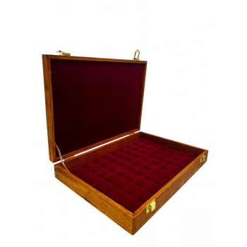 Ahşap El Boyaması Çift Renk 24x34 Cm Deri  Kapak Tırnaklı Yüzük Standı