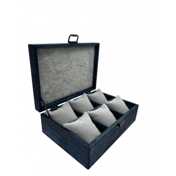 Ahşap El Boyaması Çift Renk 17x24 Cm Deri  Kapak Yastıklı   Standı