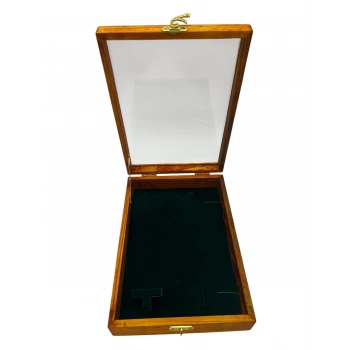 Ahşap El Boyaması Çift Renk 17x24 Cm Cam Kapak Set  Takı  Standı