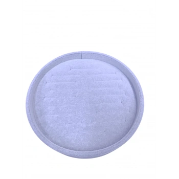 Süet Kumaş Gri Renk 20x20 Cm Yuvarlak Batırmalı Bileklik Kelepçe Tablası