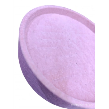 Süet Kumaş Pembe Renk 20x20 Cm Yuvarlak Batırmalı Bileklik Kelepçe Tablası