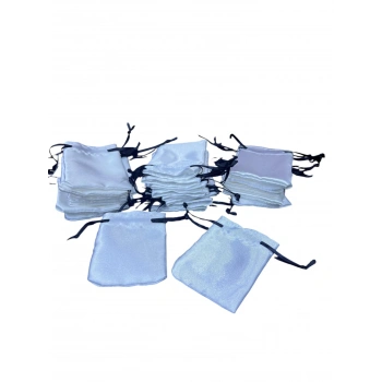 Saten Kumaş Beyaz Renk 7x9 Cm Aksesuar Kesesi Paketli