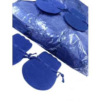 Kadife Kumaş Lacivert  Renk 8x9 Cm Aksesuar Kesesi Paketli
