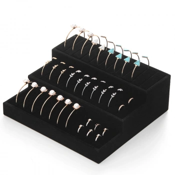 İthal Süet Siyah Renk 35/27cm Batırmalı Kelepçe Bileklik Standı