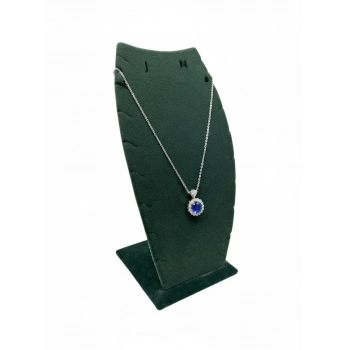 Dubai Model Süet Kumaş Yeşil Renk 18/9 cm Kolye - Zincir Ayaklı Stand
